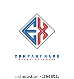E  initial letter, modern logo design template vector
