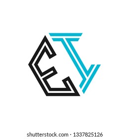 E I initial letter, modern logo design template vector