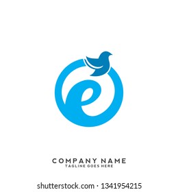 E initial letter, modern logo design template