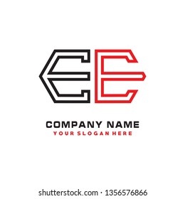 E E initial letter, modern logo design template vector 
