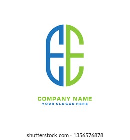 E E initial letter, modern logo design template vector 