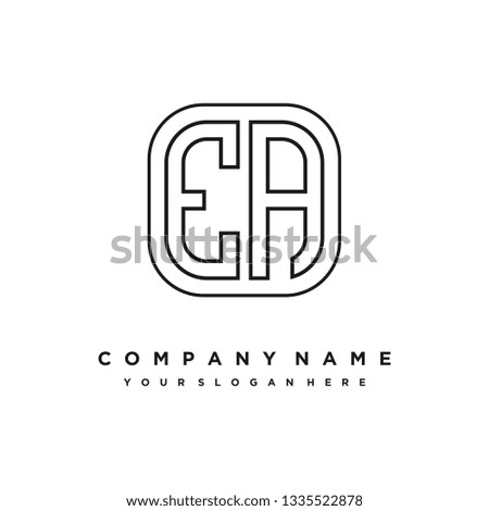 E A initial letter, modern logo design template vector