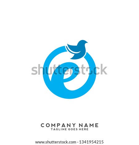 E initial letter, modern logo design template