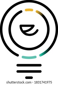 e Initial lightbulb logo concept vector. Tech, idea, solution, creative, innovative, inspiration icon