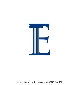 E INITIAL LOGO FOR LAW LOGO