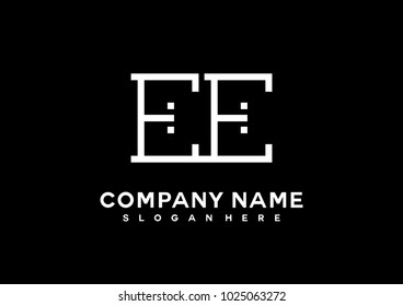 E E initial logo template vector