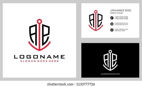 A E initial logo template vector