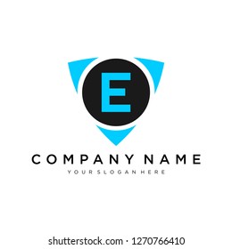 E initial logo template vector