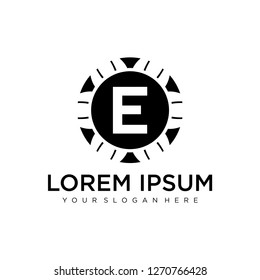 E initial logo template vector