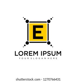 E initial logo template vector