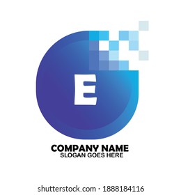 E Initial logo template vector