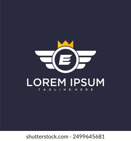 E initial monogram for business logo with eagle image