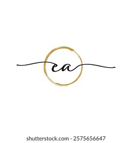 E A Initial Script Letter Beauty Logo Template