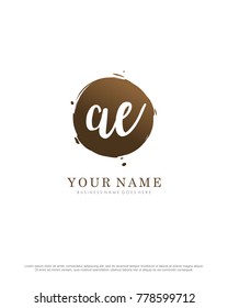 A & E initial splash logo template vector