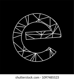 e initials geometric line art triangle chain logo
