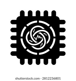 E Ink Display Chip IC Icon Vector Design
