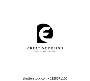 E Inside Isolated D Letter Logo Design