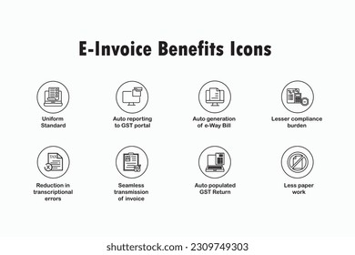 E Rechnungsvorteile - Symbole einzeln auf weißem Hintergrund