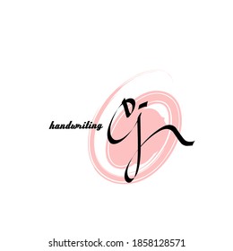 e j ej initial logo handwriting template vector