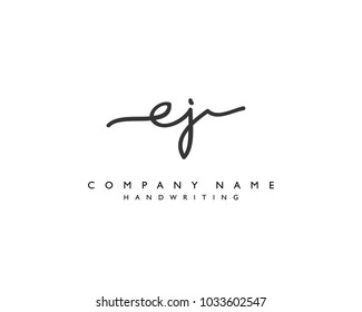 E J Initial handwriting logo