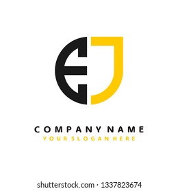 E J initial letter, modern logo design template vector