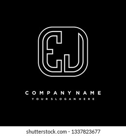 E J initial letter, modern logo design template vector