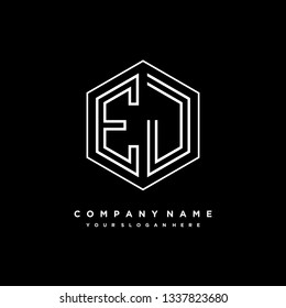 E J initial letter, modern logo design template vector