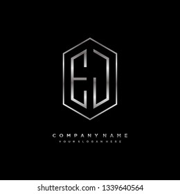 E J initial letter, modern logo design template vector
