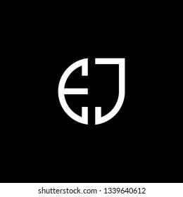 E J initial letter, modern logo design template vector