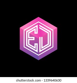 E J initial letter, modern logo design template vector