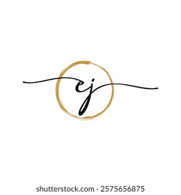 E J Initial Script Letter Beauty Logo Template