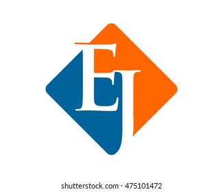 E and J typography rhombus initial typography typeface typeset logotype alphabet image vector icon