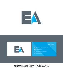 E A joint logo bold letter design with business card template