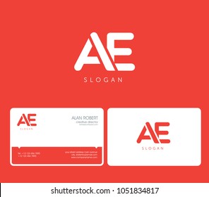 A & E joint logo round shape letters with business card template