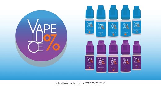 e Juice bottles Vector fruits flavours
