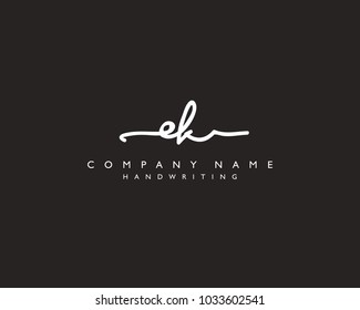 E K Initial handwriting logo