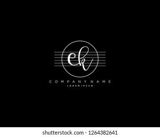 E K initial handwriting logo vector