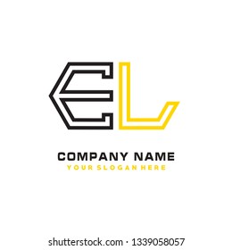 E K initial letter, modern logo design template vector