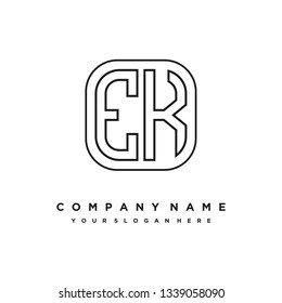 E K initial letter, modern logo design template vector
