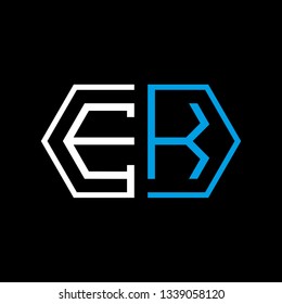E K initial letter, modern logo design template vector