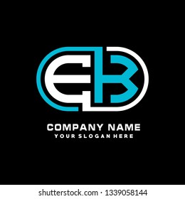 E K initial letter, modern logo design template vector
