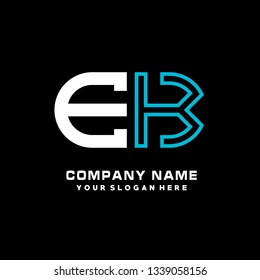 E K initial letter, modern logo design template vector