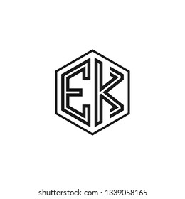 E K initial letter, modern logo design template vector