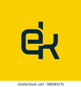 E & K Letter logo design vector element