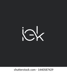 I E K letters Joint logo icon vector template.
