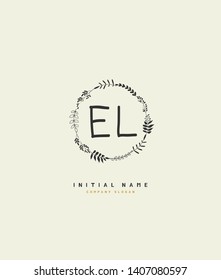 E L EL Beauty vector initial logo, 