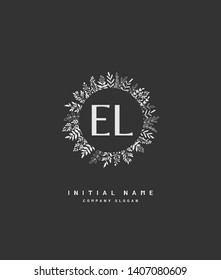 E L EL Beauty vector initial logo,  
