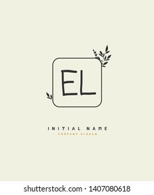 E L EL Beauty vector initial logo 