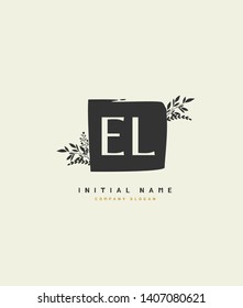 E L EL Beauty vector initial logo, 