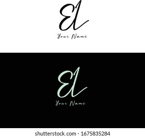 E L EL Initial letter handwriting and signature logo.